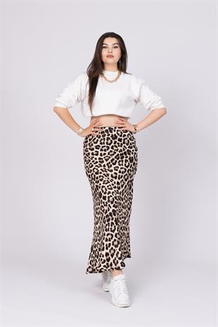 Desenli Saten Verev Etek 6745