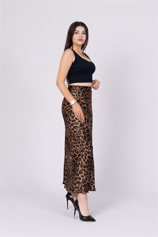 Desenli Saten Verev Etek 6745