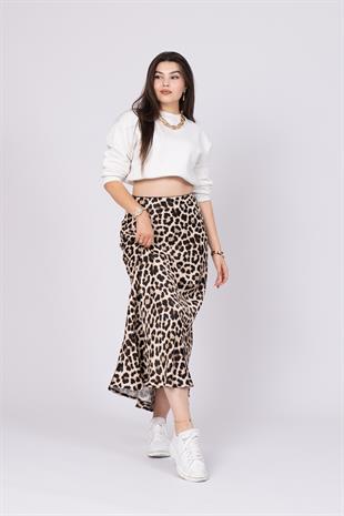 Desenli Saten Verev Etek 6745