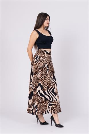 Desenli Saten Verev Etek 6745