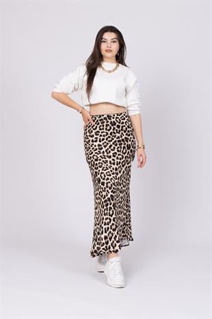 Desenli Saten Verev Etek 6745