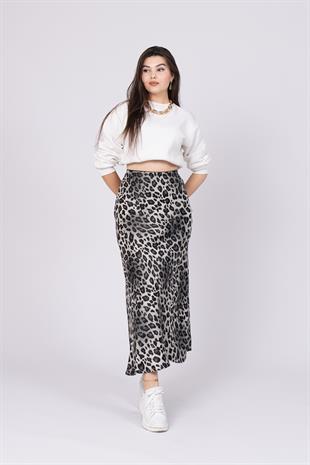 Desenli Saten Verev Etek 6745