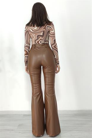 DİKiŞLİ İSPANYOL PAÇA DERİ PANTLON 3942