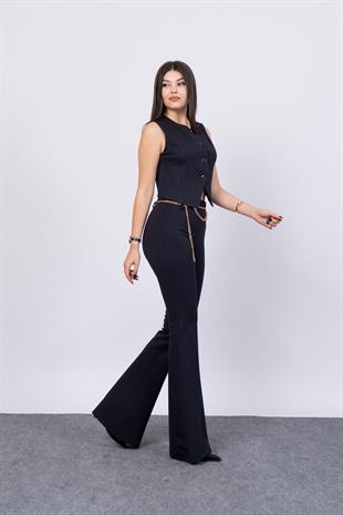 Etek Ucu Üçgen Çelik Örme Yelek 9120