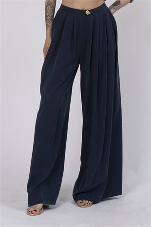 Extra Bol Paça Rahat Kesim Beli Lastikli Pantolon 30267