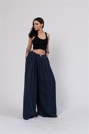 Extra Bol Paça Rahat Kesim Beli Lastikli Pantolon 30267