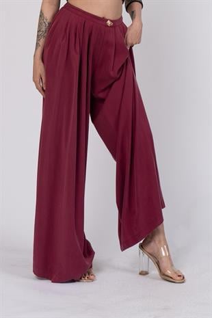 Extra Bol Paça Rahat Kesim Beli Lastikli Pantolon 30267