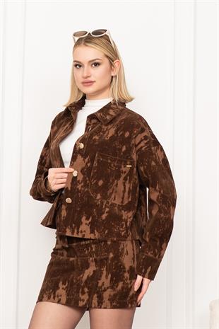 Kadife Gabardin Kumaş Kot Ceket 8623