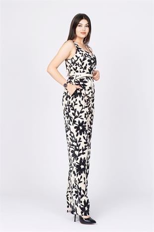 Kalın Askılı Kemerli Bluz ve Pantolon İkili Takım