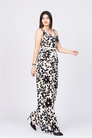 Kalın Askılı Kemerli Bluz ve Pantolon İkili Takım