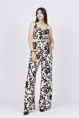 Kalın Askılı Kemerli Bluz ve Pantolon İkili Takım