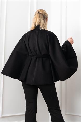 Kaşe Kuşaklı Dik Yaka Panço 2626