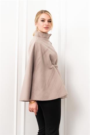 Kaşe Kuşaklı Dik Yaka Panço 2626