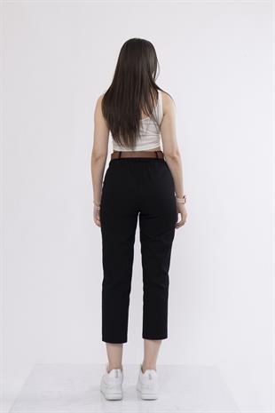 Kemerli Gabardin Kot Kumaş Kalem Denim Pantolon 3880