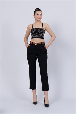 Kemerli Klasik Cepli Kumaş Pantolon 30227