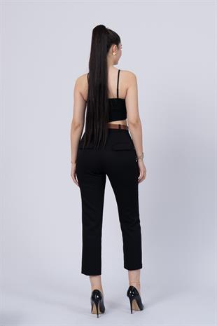 Kemerli Klasik Cepli Kumaş Pantolon 30227