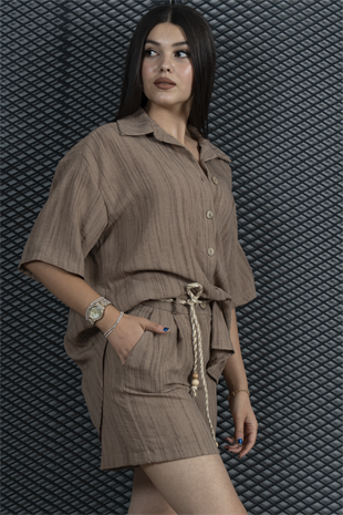 Keten Oversize Gömlek 70039