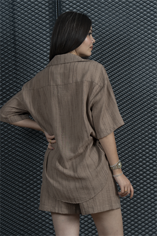 Keten Oversize Gömlek 70039