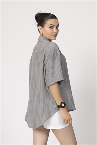 Keten Oversize Gömlek 70039