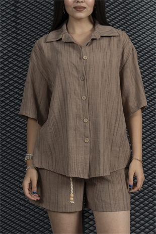 Keten Oversize Gömlek 70039