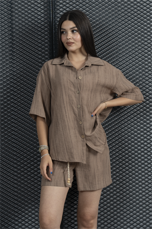Keten Oversize Gömlek 70039