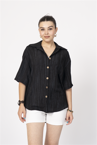 Keten Oversize Gömlek 70039