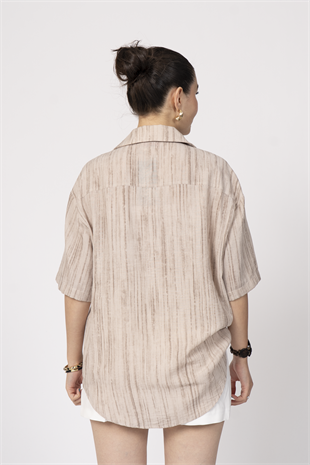 Keten Oversize Gömlek 70039