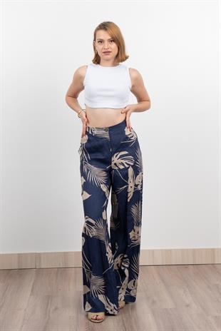 Keten Yüksek Bel Pantolon 30289