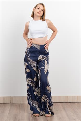 Keten Yüksek Bel Pantolon 30289