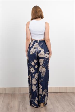 Keten Yüksek Bel Pantolon 30289