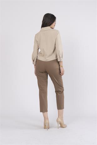 Kısa Nakış İşlemeli Gömlek 70007