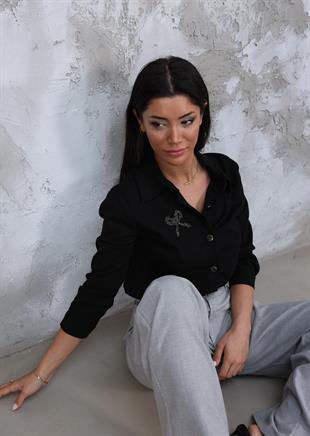 Kısa Nakış İşlemeli Gömlek 70007