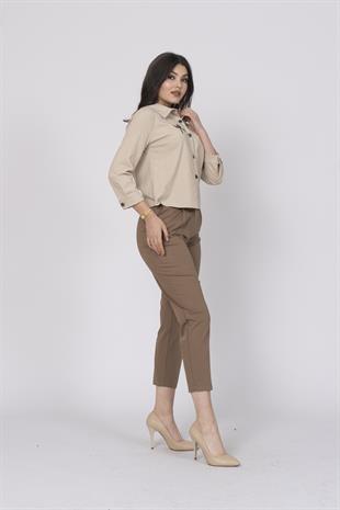 Kısa Nakış İşlemeli Gömlek 70007