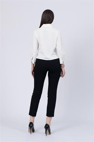 Kısa Nakış İşlemeli Gömlek 70007