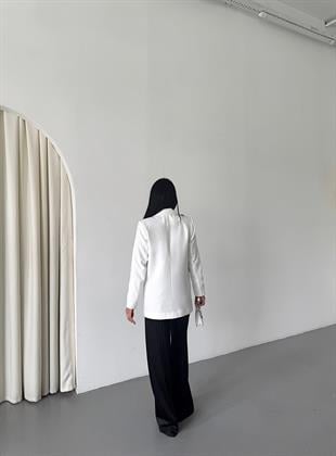 Klasik Görünüm Tek Düğmeli Blazer Ceket 8614