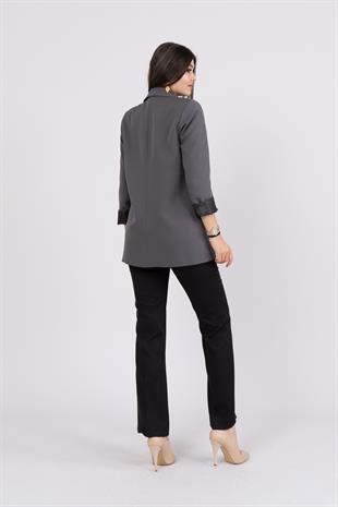Klasik Görünüm Tek Düğmeli Blazer Ceket 8614