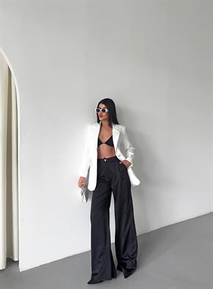 Klasik Görünüm Tek Düğmeli Blazer Ceket 8614