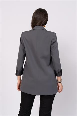 Klasik Görünüm Tek Düğmeli Blazer Ceket 8614