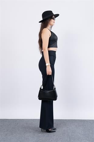 Korsaj Detaylı İspanyol Paça Pantolon 30214