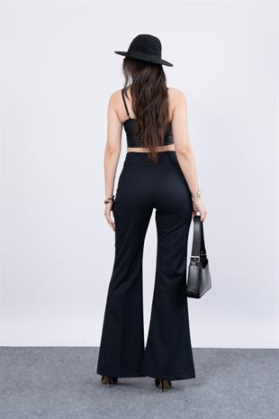 Korsaj Detaylı İspanyol Paça Pantolon 30214