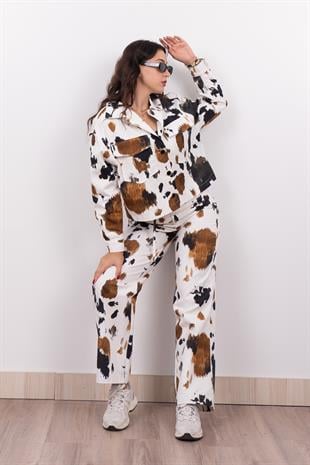 Kot Gabardin Ceket Ve Pantolon Desenli Takım 8615