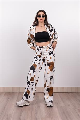 Kot Gabardin Ceket Ve Pantolon Desenli Takım 8615