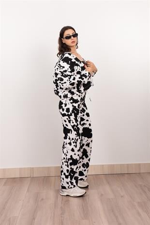 Kot Gabardin Ceket Ve Pantolon Desenli Takım 8615