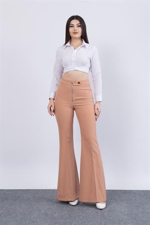 Mertal Fermuarlı İspanyol Paça Pantolon 3679