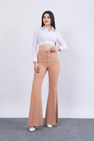 Mertal Fermuarlı İspanyol Paça Pantolon 3679