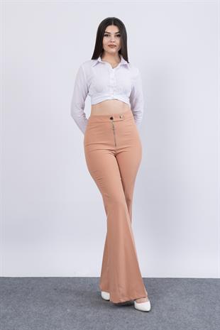 Mertal Fermuarlı İspanyol Paça Pantolon 3679