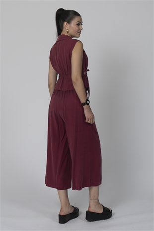 Midi Boy Bol Paça Pantolon Ve Yelek Takım 1223