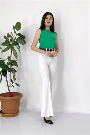 MissVina İspanyol Paça Kemerli Pantolon 3950