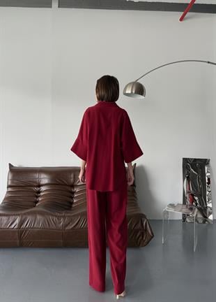 Modal Kumaş Çıtçıtlı Ceket Beli Lastikli Pantolon Takım 1208