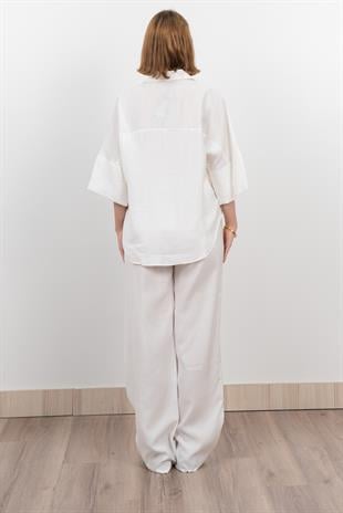 Modal Kumaş Çıtçıtlı Ceket Beli Lastikli Pantolon Takım 1208